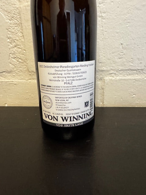 Von Winning Deidesheimer Paradiesgarten Riesling Trocken, Pfalz 2021 750ml