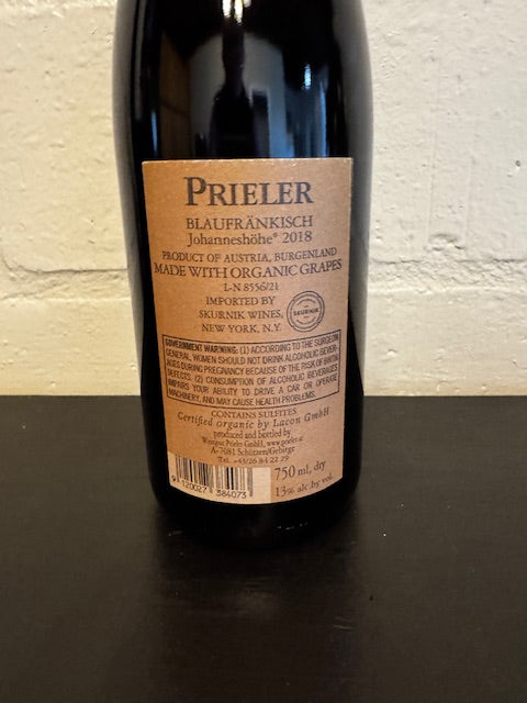 Prieler Johanneshohe Blaufrankisch 2018 750ml