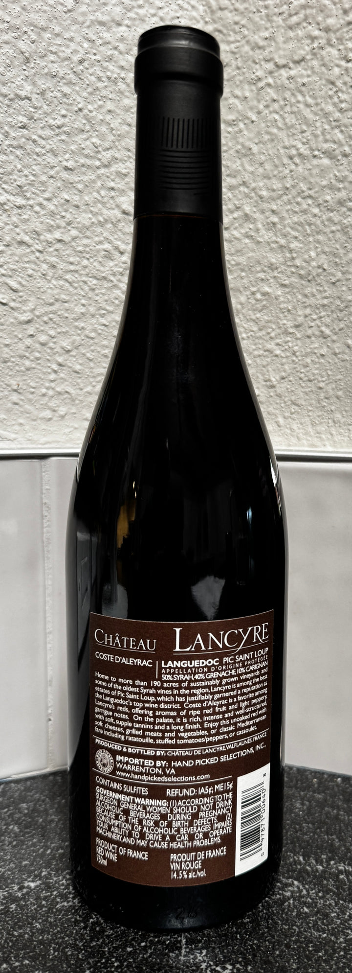 Château de Lancyre "Coste d'Aleyrac" 2020 — Pic Saint Loup AOC 750ml 14.5%