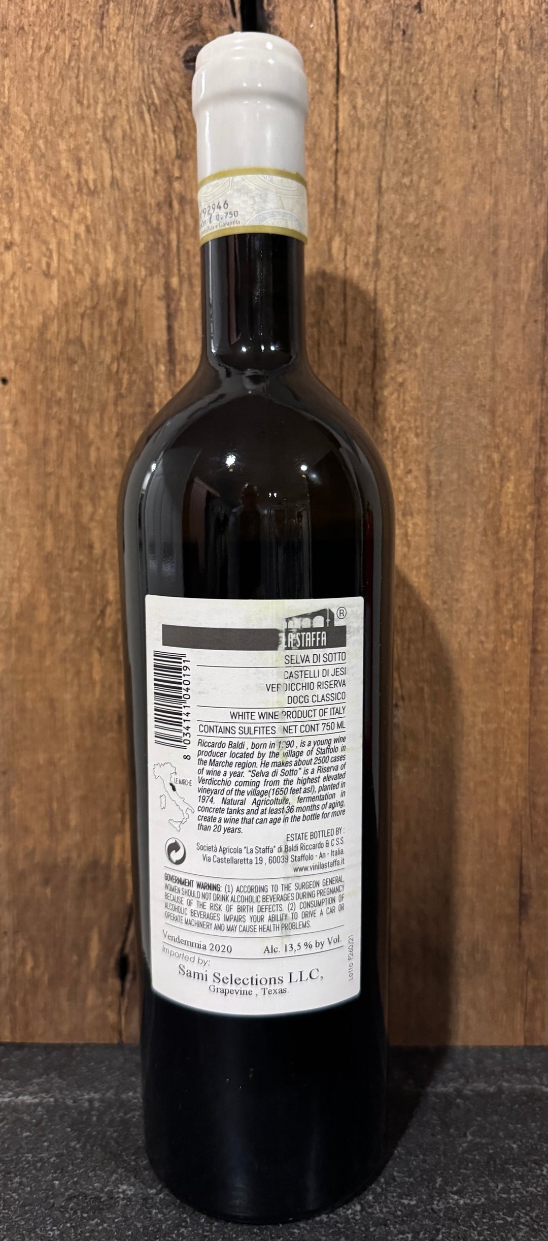 La Staffa 'Selva Di Sotto' Verdicchio Dei Castelli Di Jesi Classico Riserva DOCG 2020 750ml